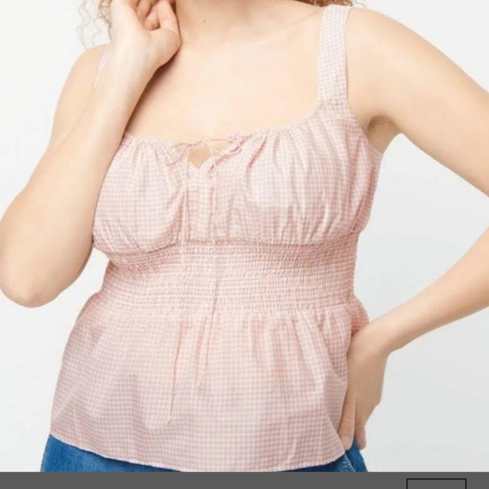 J.Crew Tank smocked top SZ.S NWT cotton\silk blend